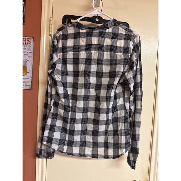 Converse One Star Black & White Plaid Button-Up Shirt M - Picture 7 of 7